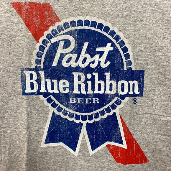 Pabst Blue Ribbon Promo Gray T-Shirt Medium - Picture 2 of 4